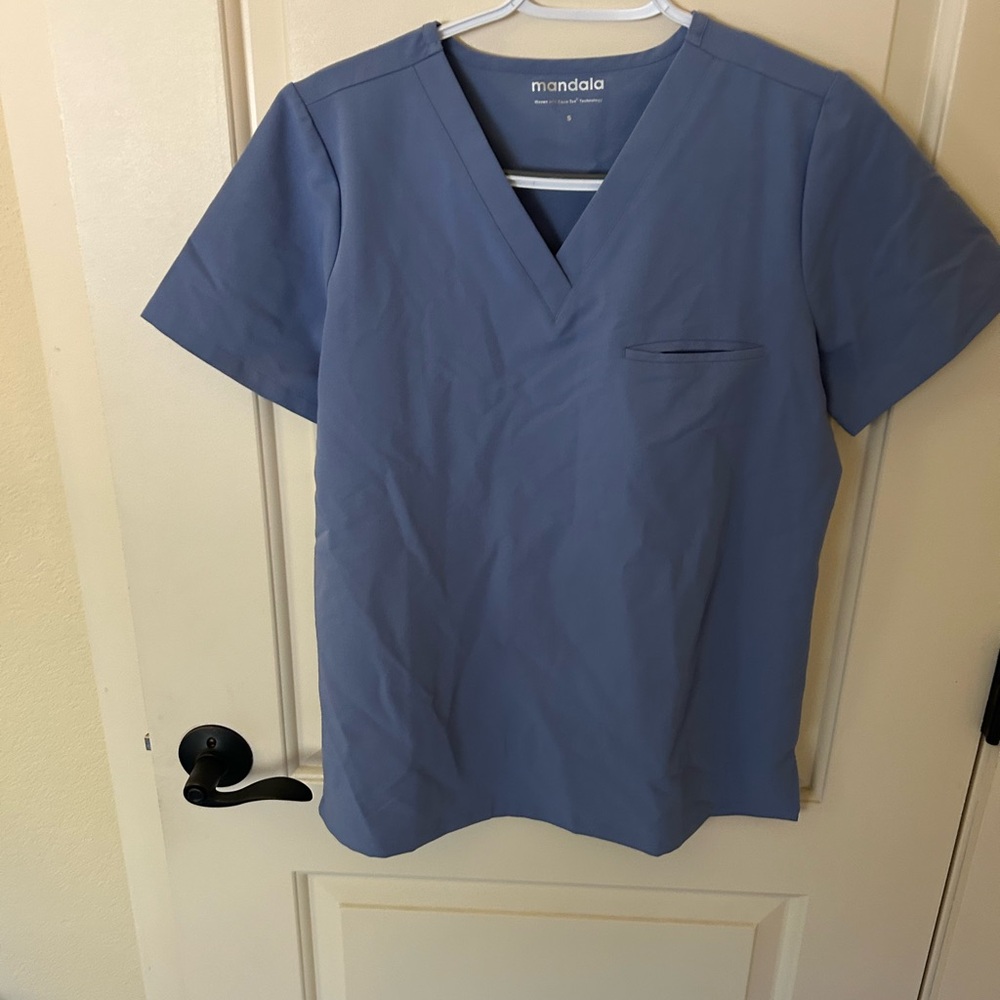 Women's Madala Blue scrub V-Neck Top